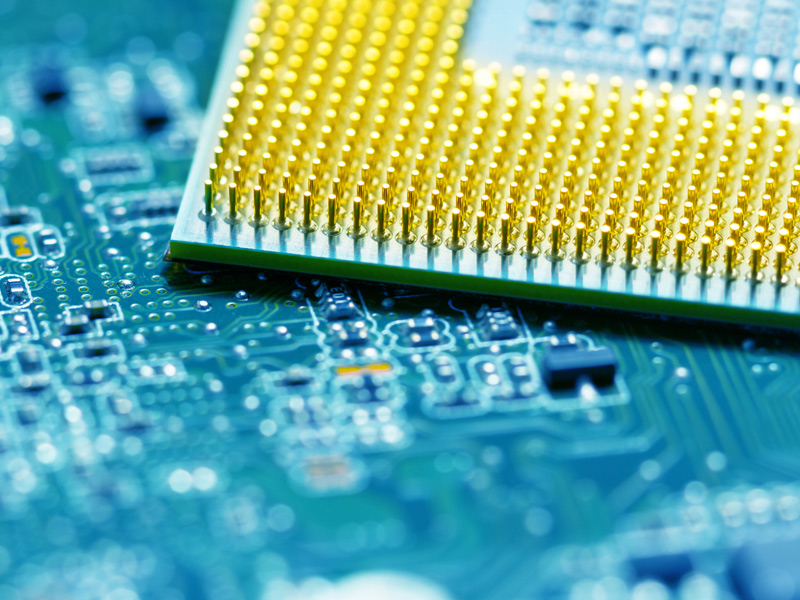 computer chip on board