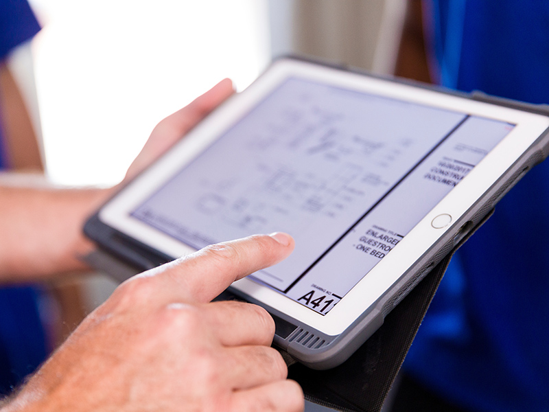 occupancy planning on tablet