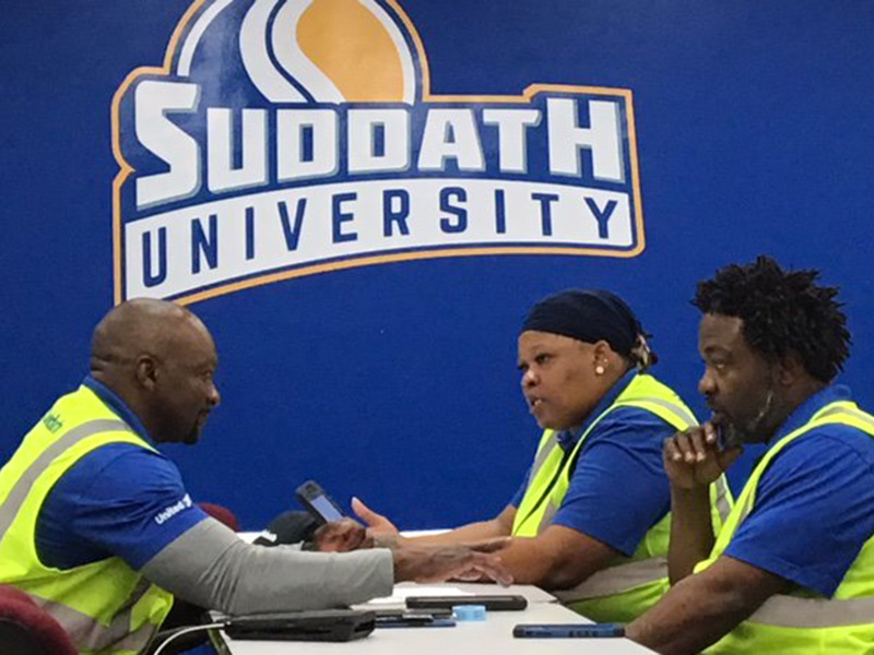 training team meeting at suddath university